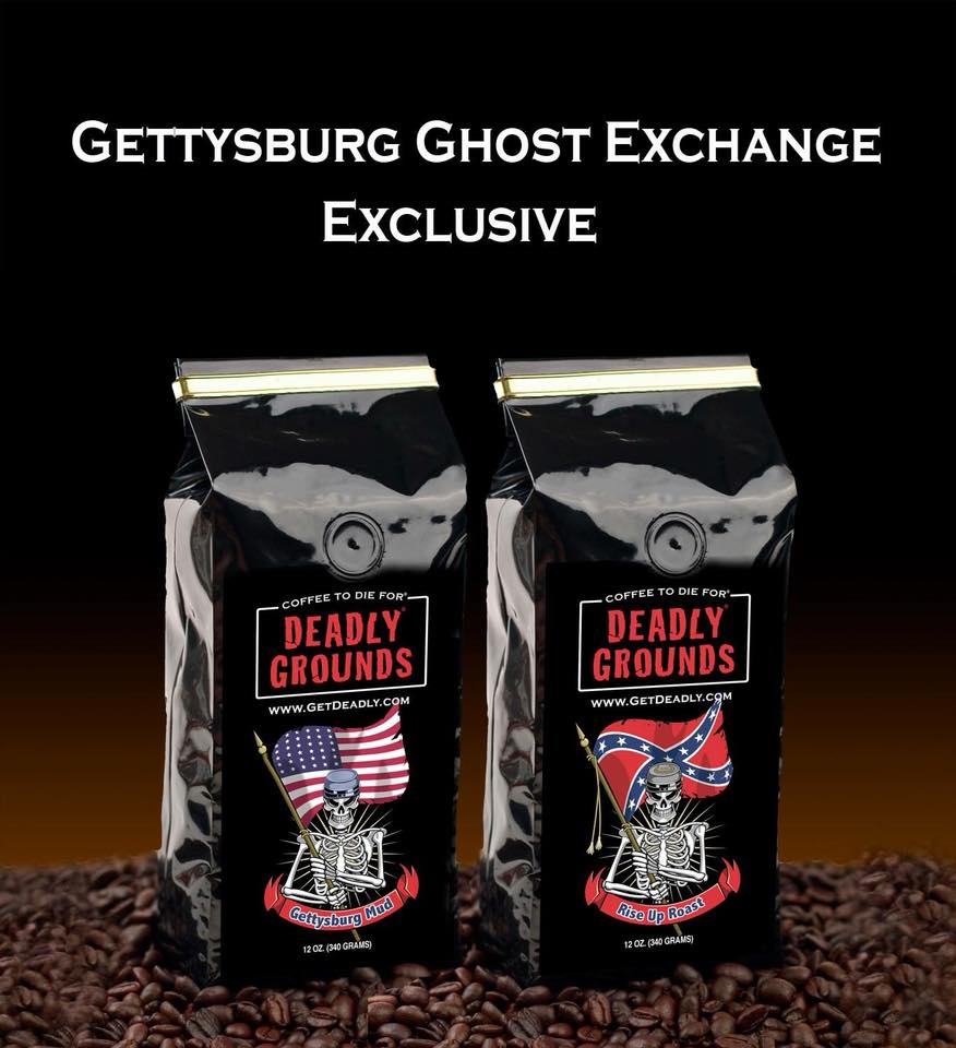 Deadly Grounds Coffee only available at The Gettysburg Ghost Exchange